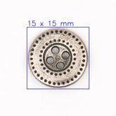 Vintage Metalen Knoop met Stippatroon 15x15 mm Knopen KNP00141